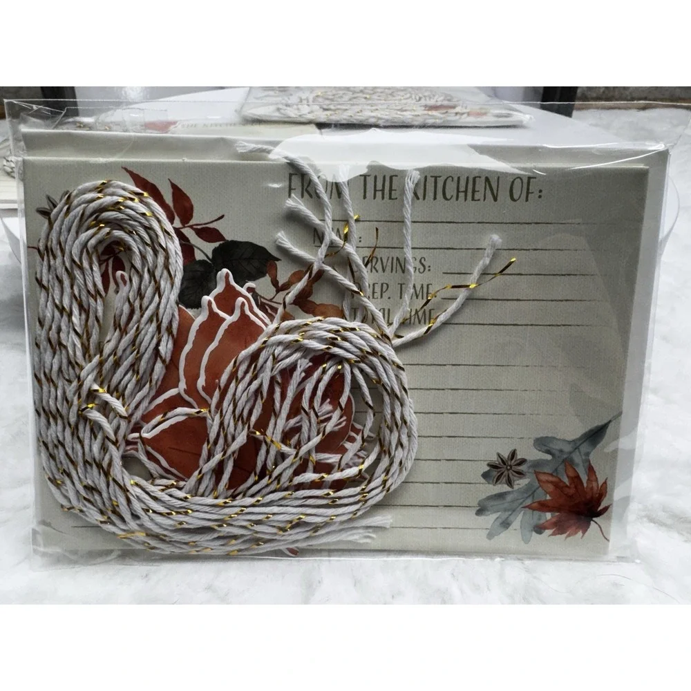 New Recipe Cards Blank Fall Autumn Theme 3 Packs‎ of 6 each Gift Tags Included
